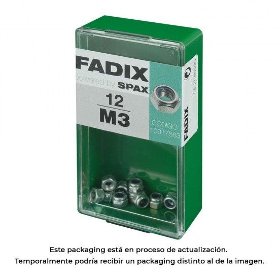 Caixa s 12 unid. porca auto-bloqueio zinco m 3 ref� 18267 FADIX