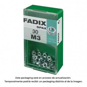 Caixa s 30 unid. porca zinco m 3 refª 18256 FADIX Caixa s 30 unid. porca zinco m 3 refª 18256 FADIX