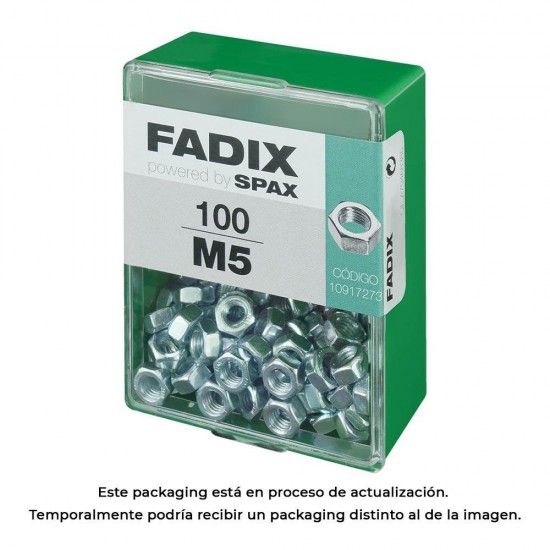 Caixa m 100 unid. porca zinco m 5 ref� 18260 FADIX
