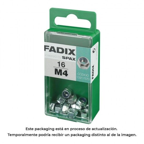 Caixa s 16 unid. porca auto-bloqueio zinco m 4 ref� 18268 FADIX