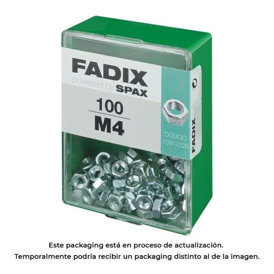 Caixa m 100 unid. porca zinco m 4 ref� 18258 FADIX