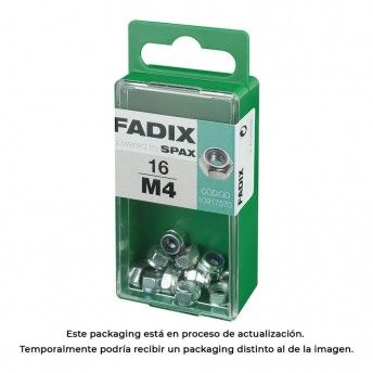 Caixa s 16 unid. porca auto-bloqueio zinco m 4 ref� 18268 FADIX