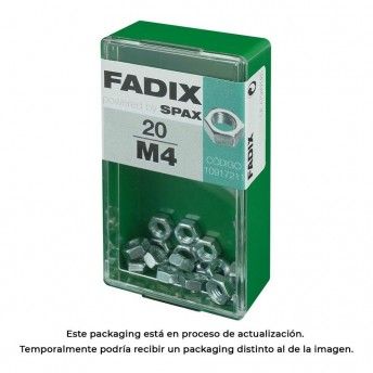 Caixa s 20 unid. porca zinco m 4 refª 18257 FADIX Caixa s 20 unid. porca zinco m 4 refª 18257 FADIX