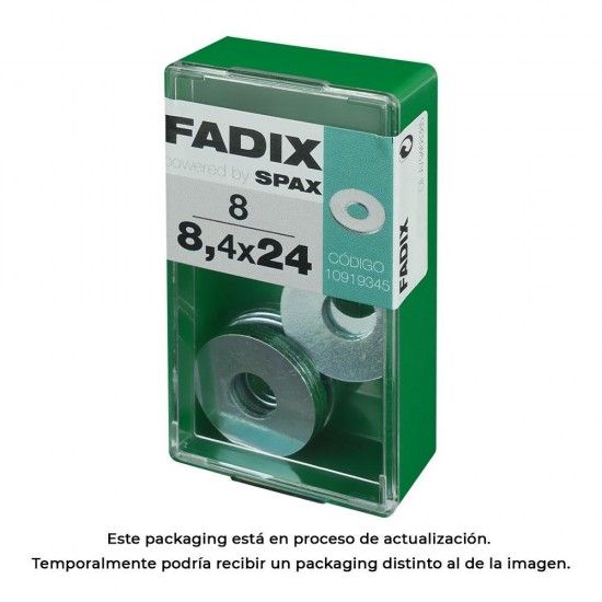 Caixa s 8 unid. anilha plana larga zinco 8,4x24mm ref� 18252 FADIX