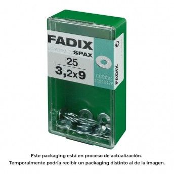 Caixa s 25 unid. anilha plana larga zinco 3,2x9mm refª 18244 FADIX Caixa s 25 unid. anilha plana larga zinco 3,2x9mm refª 18244 FADIX