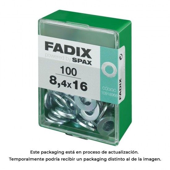 Caixa m 100 unid. anilha plana zinco 8,4x16mm ref� 18234 FADIX