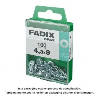 Caixa m 100 unid. anilha plana zinco 4,3x9mm fadix ref� 18228 SPAX