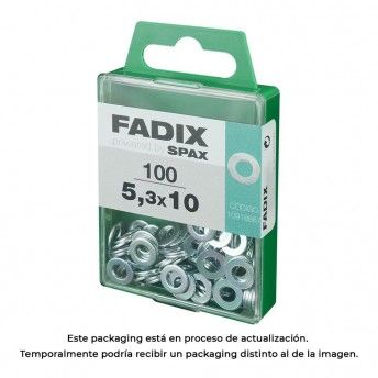 Caixa m 100 unid. anilha plana zinco 5,3x10mm ref� 18230 FADIX