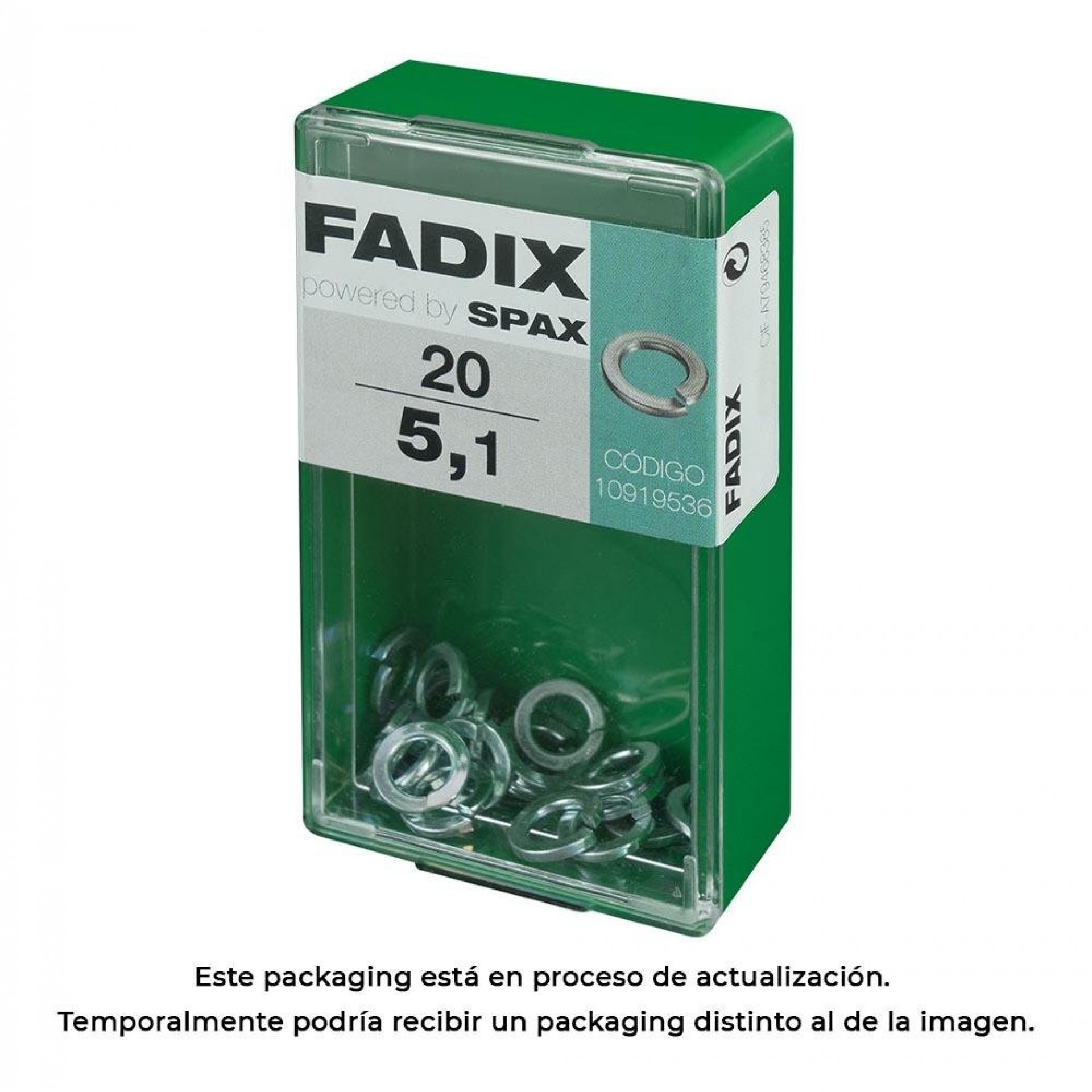 Caixa s 20 unid. anilha pressão 5,1mm refª 18237 FADIX