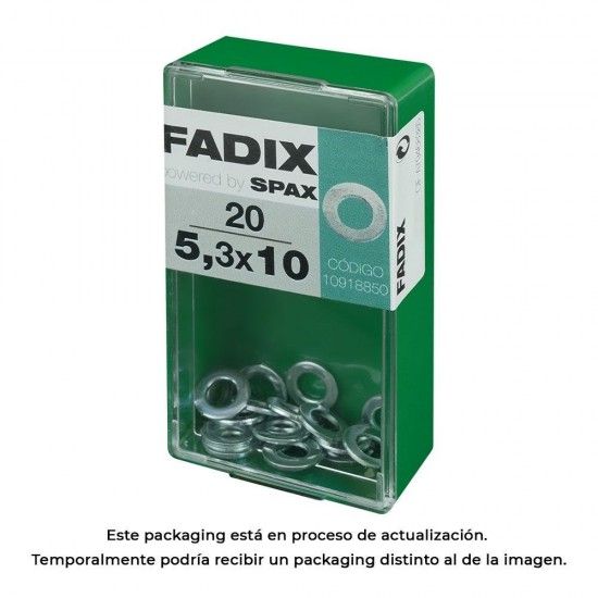 Caixa s 20 unid. anilha plana zinco 5,3x10mm refª 18229 FADIX Caixa s 20 unid. anilha plana zinco 5,3x10mm refª 18229 FADIX