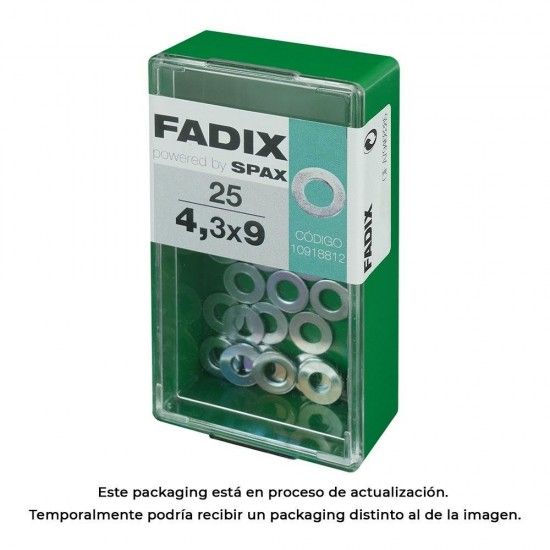 Caixa s 25 unid. anilha plana zinco 4,3x9mm ref� 18227 FADIX