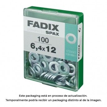 Caixa m 100 unid. anilha plana zinco 6,4x12mm ref� 18232 FADIX