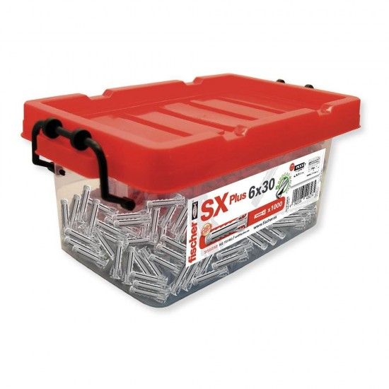Buchas de parede box sx 6x30mm - 1.000 unid. 568676 ref 17890 FISCHER