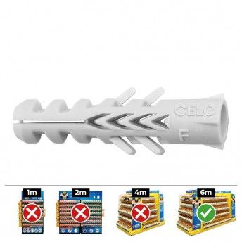 Caixa 25 unid. bucha nylon duplo anti-giro din/ref f 12mm ref 17450 CELO