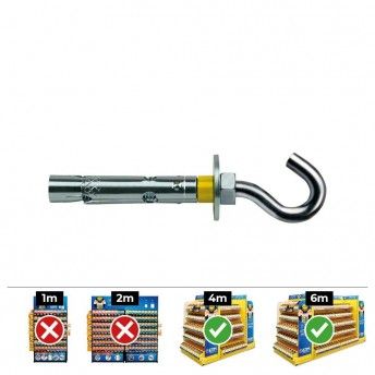 Caixa 100 un fixao dynabolt gancho 8x45mm zincado ref 17449 CELO