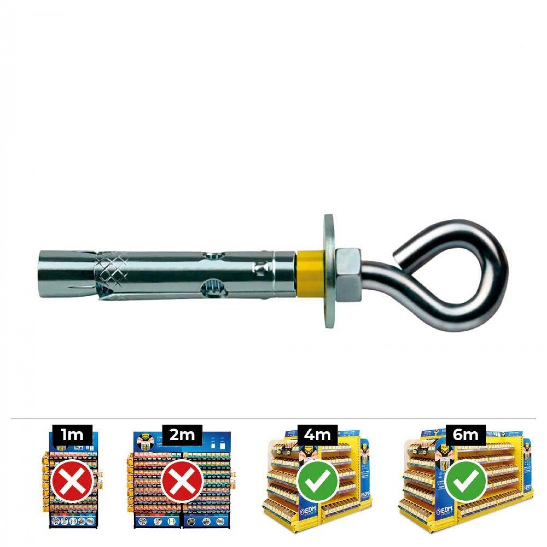 Caixa 100 un fixação dynabolt aro ø8x45mm zincado refª 17448 CELO