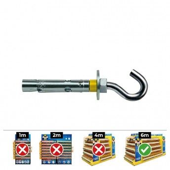 Caixa 50 un fixação dynabolt gancho ø10x60mm zincado refª 17440 CELO Caixa 50 un fixação dynabolt gancho ø10x60mm zincado refª 17440 CELO