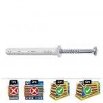 Caixa 100 unid. bucha golpe cabe�a plana din/ref np �6x40mm ref� 17443 CELO