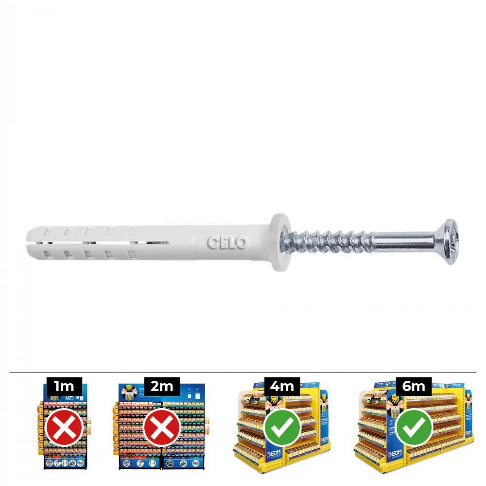 Caixa 100 unid. bucha golpe cabeça plana din/ref np ø6x40mm refª 17443 CELO