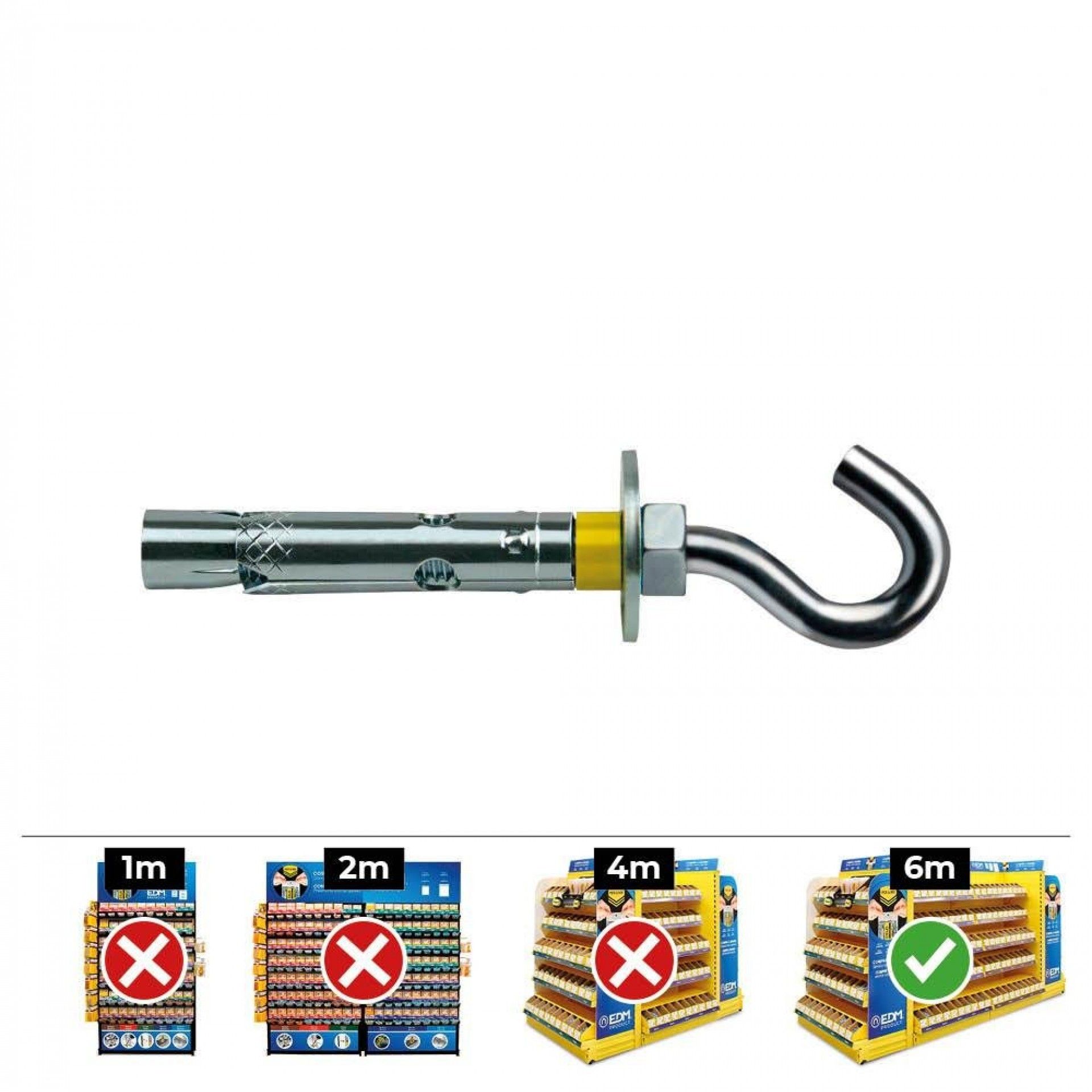 Caixa 50 un fixação dynabolt gancho ø10x60mm zincado refª 17440 CELO