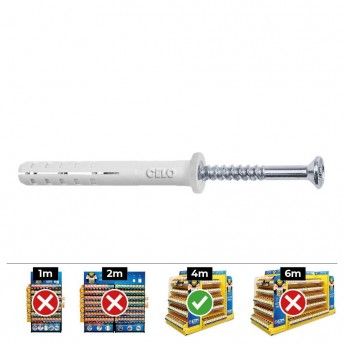 Caixa 100 unid. bucha golpe cabea plana din/ref np 5x50mm ref 17231 CELO