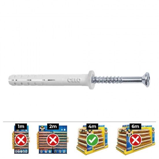 Caixa 50 unid. bucha golpe cabeça plana din/ref np ø6x60mm refª 17232 CELO Caixa 50 unid. bucha golpe cabeça plana din/ref np ø6x60mm refª 17232 CELO