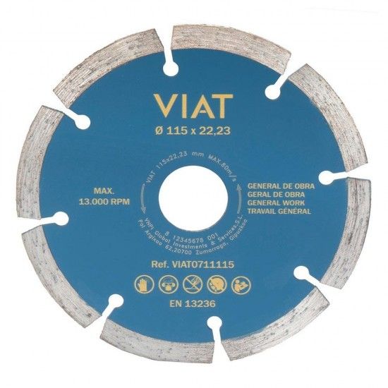 Disco diamante segmentado uso geral em obra para corte em seco. medidas: ø115x2x22,23mm 0711ø115 ref Disco diamante segmentado uso geral em obra para corte em seco. medidas: ø115x2x22,23mm 0711ø115 ref