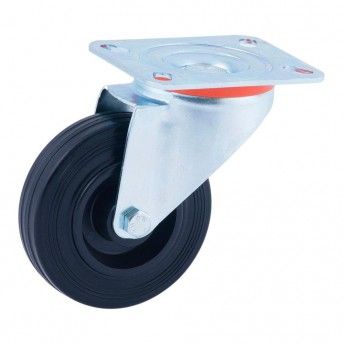 Roda giratria 125mm (roda) borracha preta cr29472 ref 15025 AFO