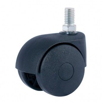 Roda espiga roscada 50mm (roda) polipropileno preto cr39430 ref 15005 AFO