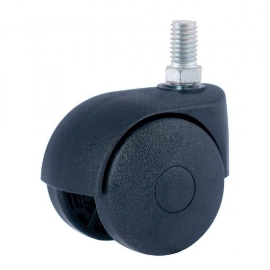 Roda espiga roscada 50mm (roda) polipropileno preto cr39430 ref 15005 AFO