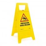 Sinal de cho amarelo cuidado piso molhado 62cm h ref 09042 NORMALUZ
