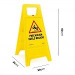 Sinal de cho amarelo cuidado piso molhado 62cm h ref 09042 NORMALUZ