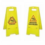 Sinal de cho amarelo cuidado piso molhado 62cm h ref 09042 NORMALUZ