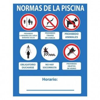 Sinal normas piscina pvc 0,4mm 500x400mm ref 09038 NORMALUZ
