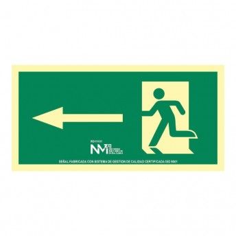 Sinal de evacuao fecha esquerda (pvc 1mm) classe a 32x16cm ref 08962 NORMALUZ