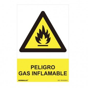 Sinal perigo "peligro gas inflamable" (pvc 0.7mm) 30x40cm ref 08916 NORMALUZ