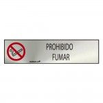 Sinal informativo "prohibido fumar" (inox adesivo 0.8mm) 5x20cm ref� 08895 NORMALUZ