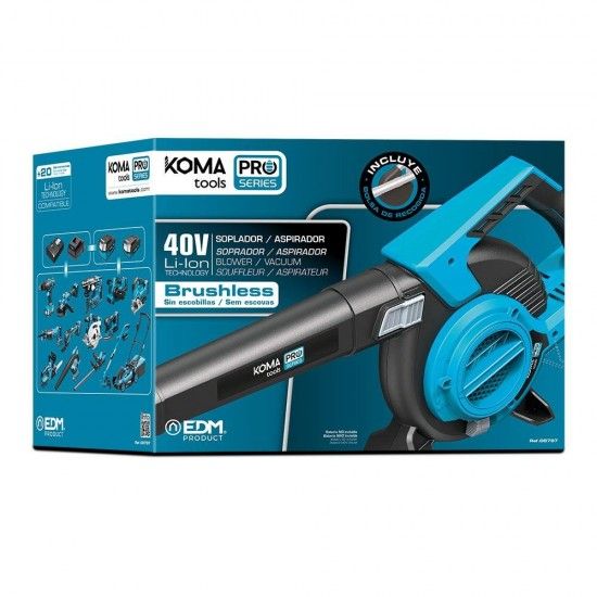 Soprador/aspirador/triturador 40v (sem baterias nem carregador) brushless ref 08787 KOMA TOOLS