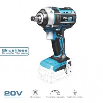 Chave de impacto 20v brushless (sem bateria e carregador) 16x23,5cm ref 08783 KOMA TOOLS