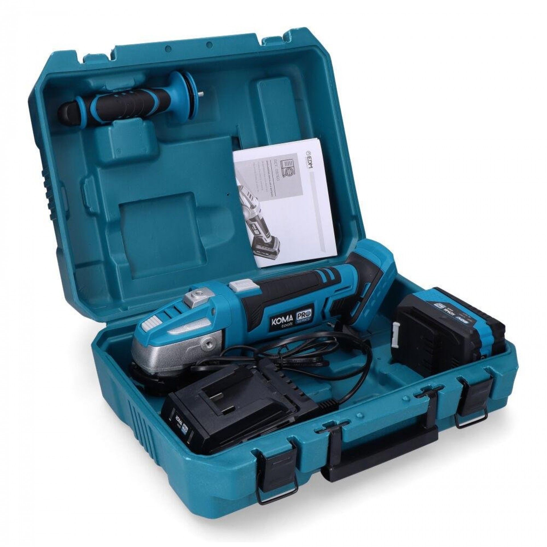 Kit mala rebarbadora 20v com 1 bateria 4,0a e carregador 08772. 28,9x23,9cm refª 08760 KOMA TOOLS