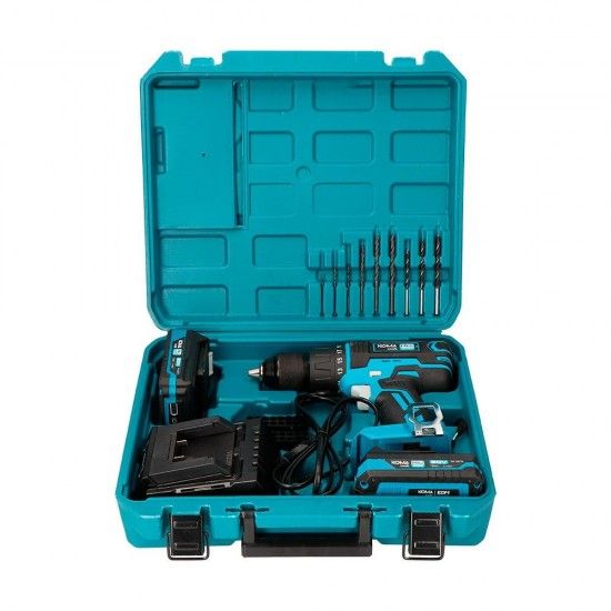 Kit de broca de martelo/chave de fenda de 20v com 2 baterias de 2.0a e carregador de bateria 22,5x20