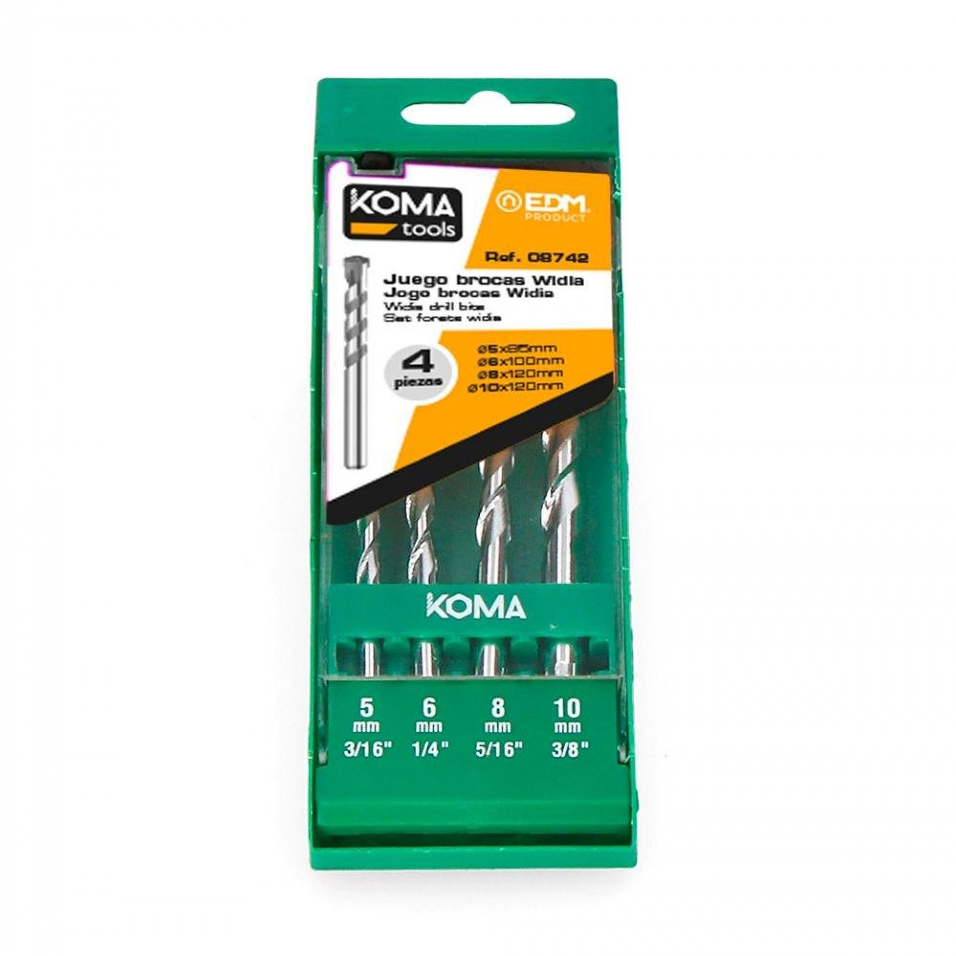 Jogo de 4 brocas widia standard refª 08742 KOMA TOOLS