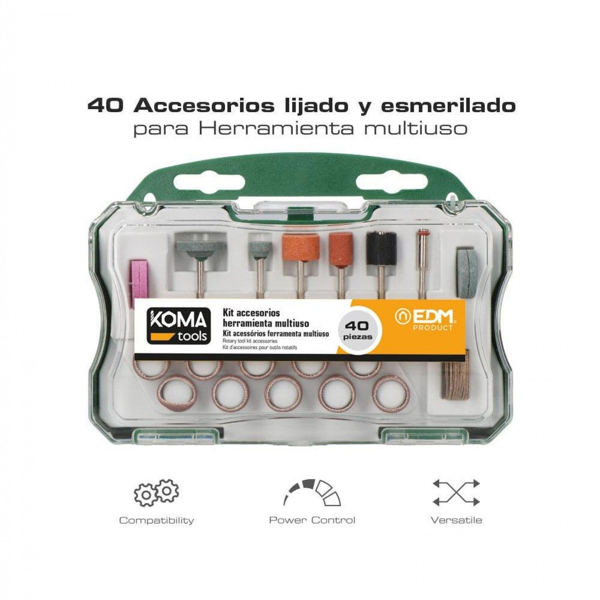 Set 40 acessorios para 08709 refª 08736 KOMA TOOLS