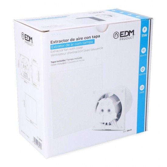 Extrator de ar con plafond branco 11w ø10cm refª 08413 EDM Extrator de ar con plafond branco 11w ø10cm refª 08413 EDM