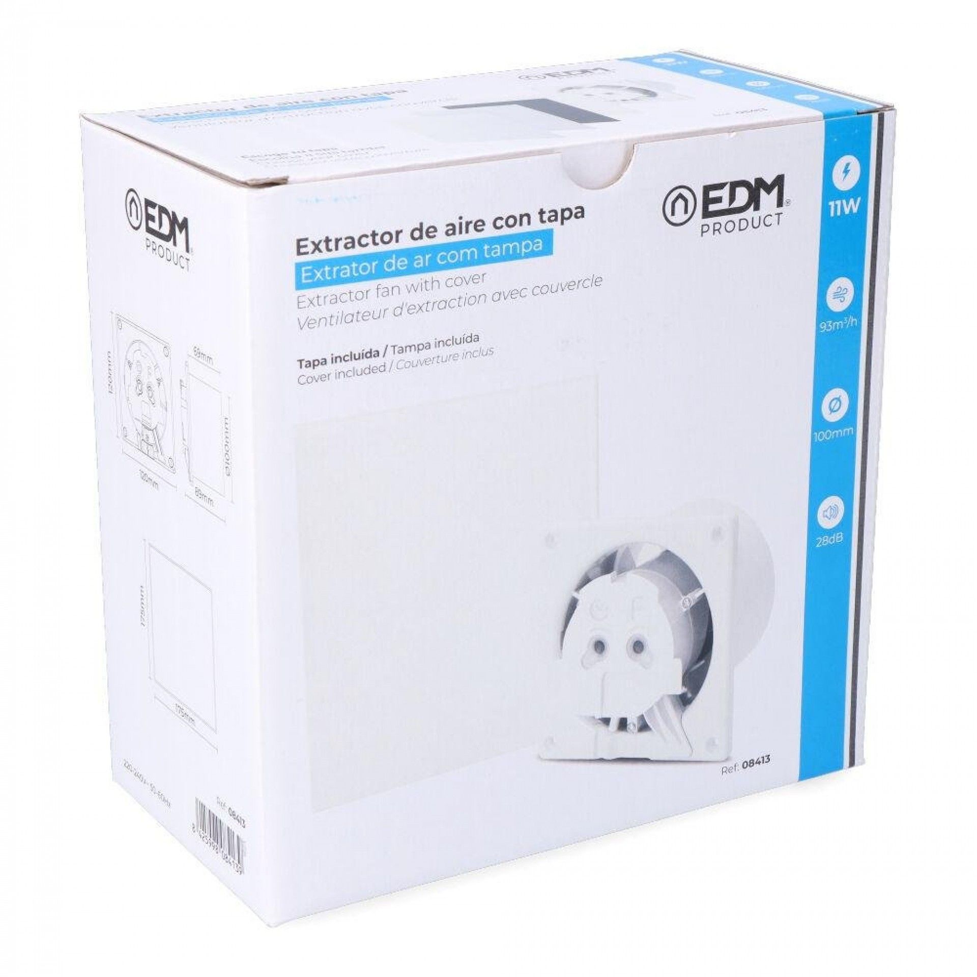 Extrator de ar con plafond branco 11w ø10cm refª 08413 EDM