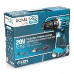 Kit berbequim aparafusador com 40 acessórios 20v com bateria e carregador refª 08374 KOMA TOOLS Kit berbequim aparafusador com 40 acessórios 20v com bateria e carregador refª 08374 KOMA TOOLS