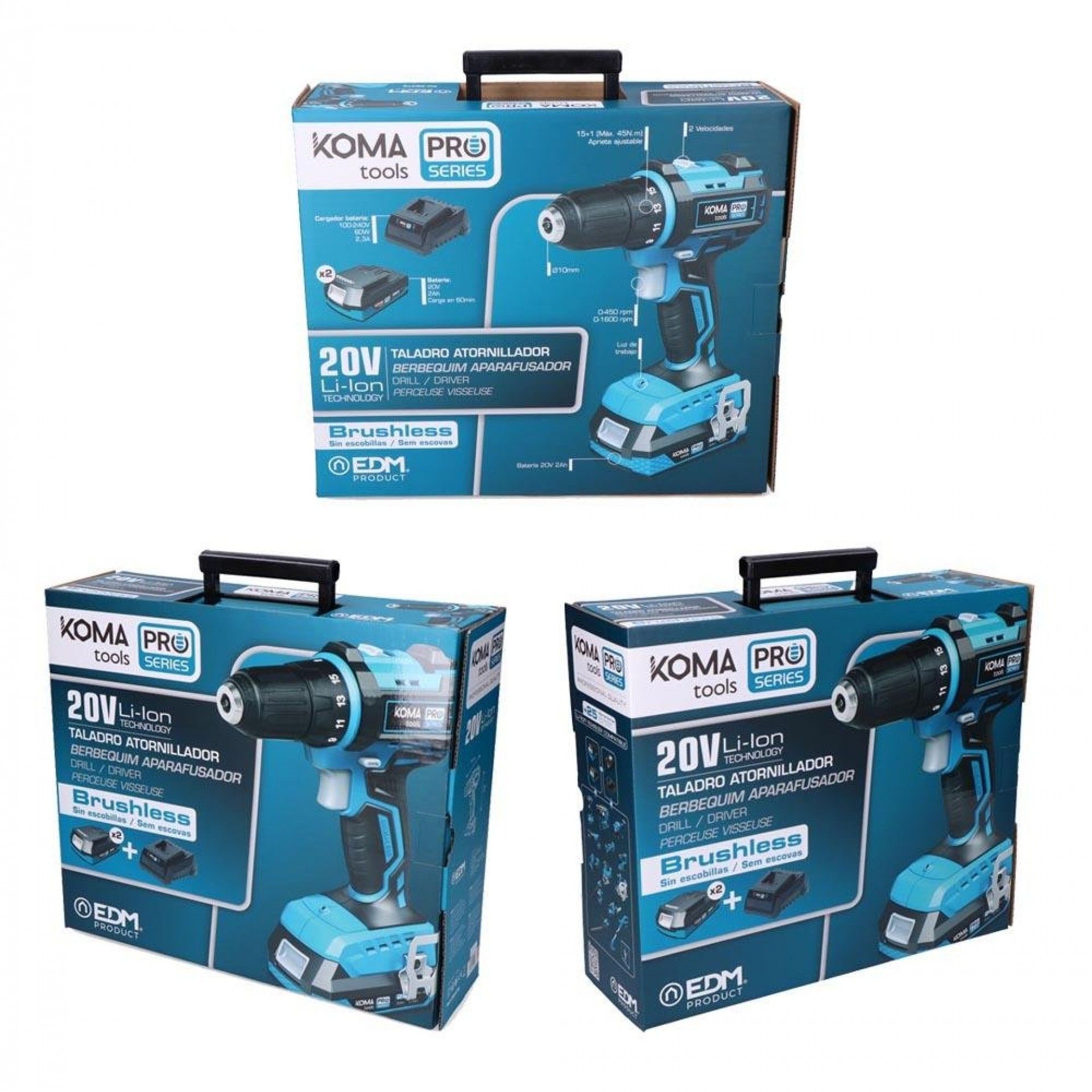 Kit mala berbequim aparafusador 20v brushless refª 08372 KOMA TOOLS