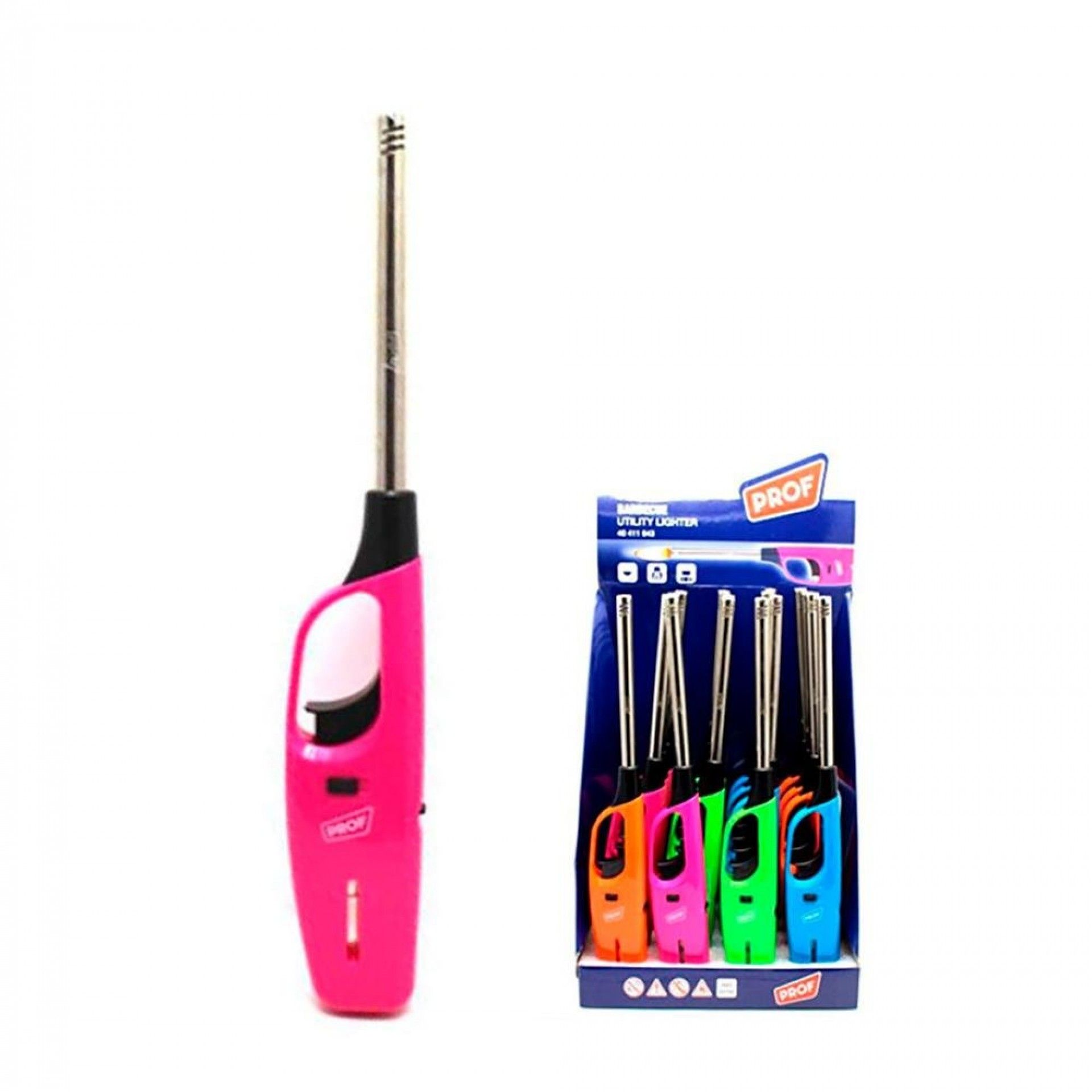Isqueiro modelo fashion longneck bbq 27,3x4x2,5cm recarregável cores variadas euro/u refª 08064 POLY