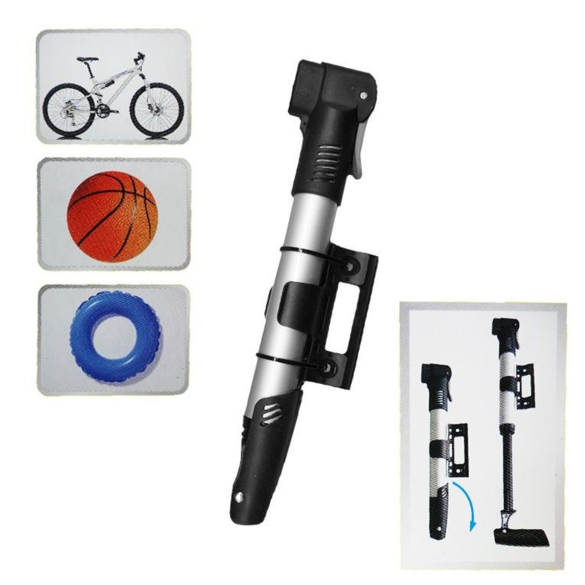 Mini bomba de ar para bicicleta com suporte refª 08042 BENSON