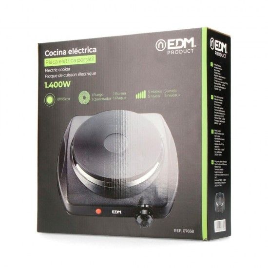 Cozinha eletrica preta 1400w 1 fogo ce/a13 refª 07658 EDM Cozinha eletrica preta 1400w 1 fogo ce/a13 refª 07658 EDM